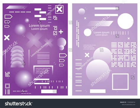 Set Graphical Business Report Vector Template Stock Vector Royalty