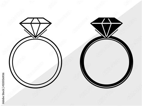 Stockvector Ring Svg Ring Engagement Rings Svg Diamond Ring Svg