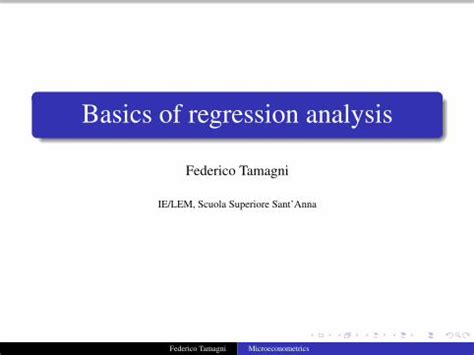 PDF Basics Of Regression Analysis CAFEDfederico Etrix Allievi OLS