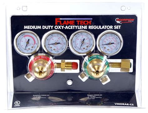 FlameTech VMORAR CS Oxy Fuel Medium Duty Regulator Set Victor