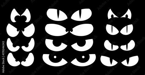 halloween spooky scary eyes vector design isolated on black ... - Clip Art Library