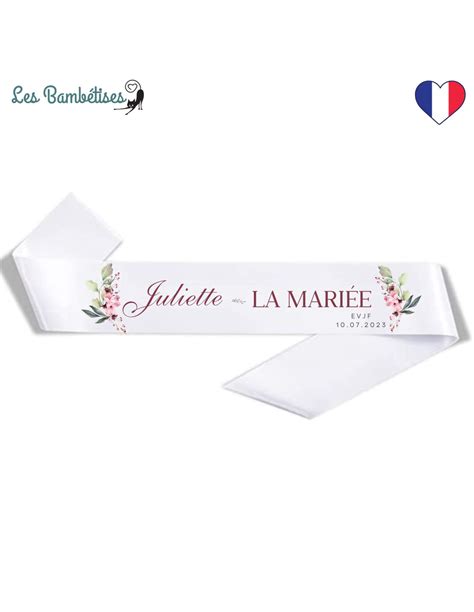 Echarpe Evjf Personnalisée Fleurs Roses Les Bambetises