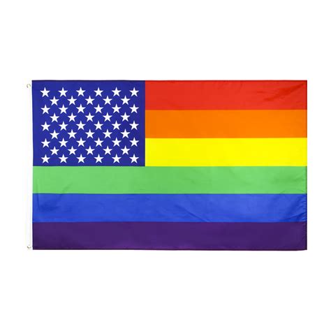 Johnin 90x150cm Lgbt Homosexual Us American Gay Pride Rainbow Flag 3 X