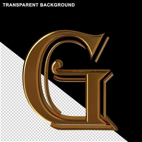 Vista Frontal De Letras De Ouro 3d Letra G PSD Premium