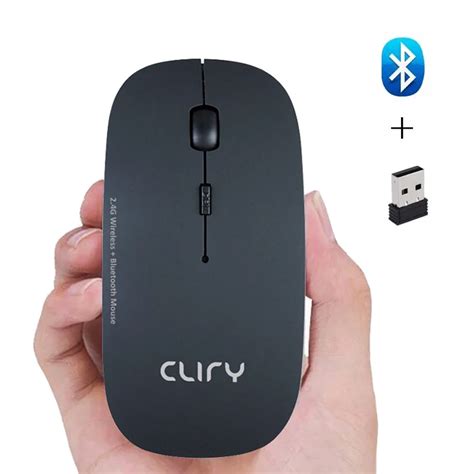 Cliry 2 4Ghz kablosuz Bluetooth çift mod 2 In 1 kablosuz fare 1600