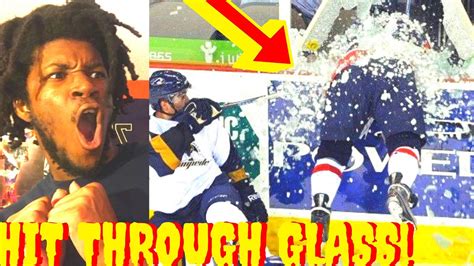 Nhl Reaction Biggest Nhl Hits And Fights Of 2019 2020 Season Youtube