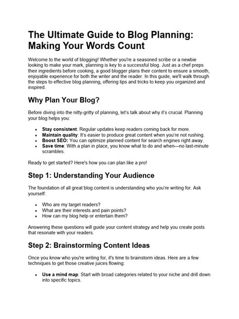 The Ultimate Guide To Blog Planning | PDF | Blog | Search Engine