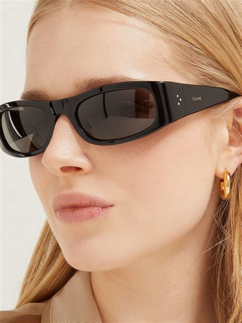 Céline Show Rectangular Acetate Sunglasses In Black Lyst