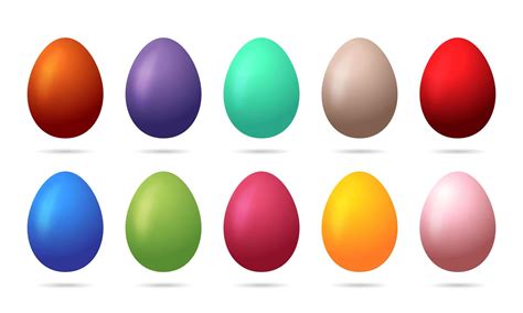 Set Of 10 Color Easter Eggs 1840089 Vector Art At Vecteezy