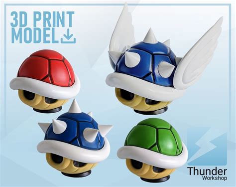 Mario Kart Shells D Printable Statues D Model D Printable Cgtrader