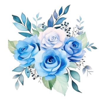 Watercolor Flower Bouquet Png Picture Bouquet Of Blue Flowers And