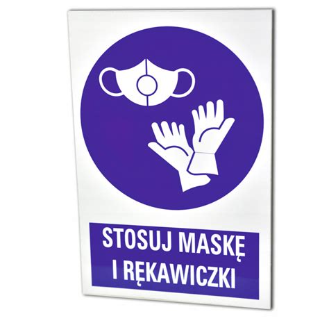 Stosuj maskę i rękawiczki naklejka 20 30 0118 Cena Opinie