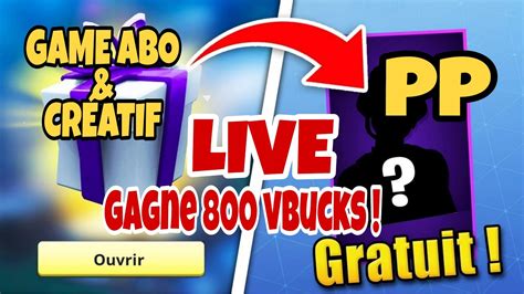 Live Fortnite Fr Ps Facecam Gagne Vbuck Game Abo