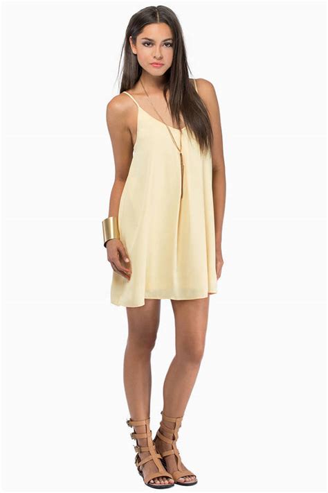 Yellow Dress Sleeveless Swing Dress Yellow Shift Dress