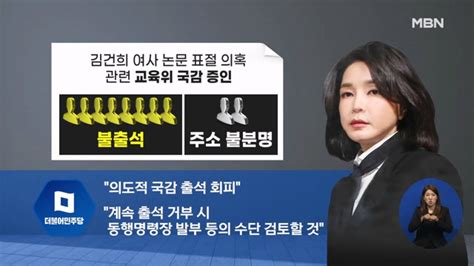 신문브리핑 4 김건희 논문 의혹 증인들 줄줄이 불출석 외 주요기사 네이트 뉴스