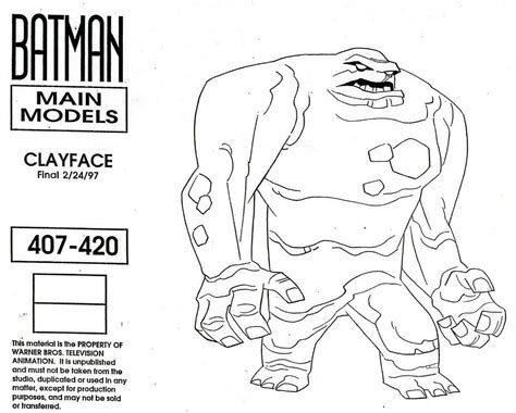 The New Batman Adventures Clayface Model Sheet Studio Model Copy Bruce