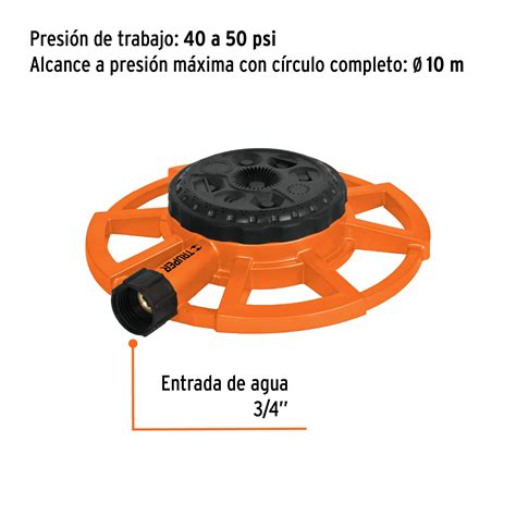 Ficha Tecnica Aspersor Base Met Lica Con Funciones Truper