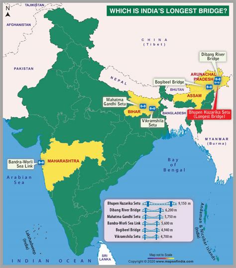 Map Showing the Longest Bridges in India – Answers