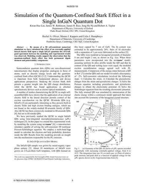 Pdf Simulation Of The Quantum Confined Stark Effect In A Single Ingan