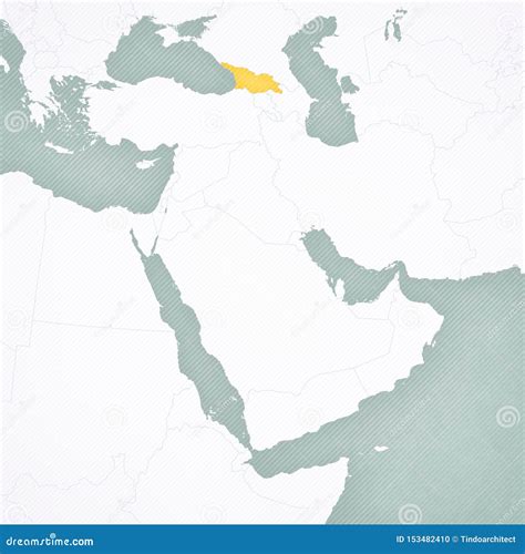 Map of Middle East - Georgia Stock Illustration - Illustration of ...