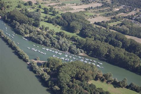 Budenheim Aus Der Vogelperspektive Sportboot Anlegestellen Und