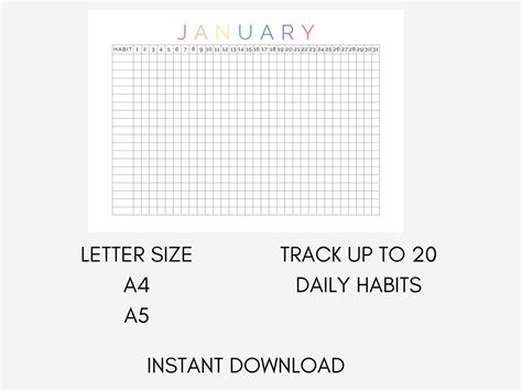 Daily Habit Tracker Printable Pdf Habit Tracker Journal Habit Tracker