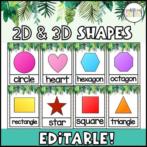 2d And 3d Shapes Posters For The Classroom Tropical Classroom Decor