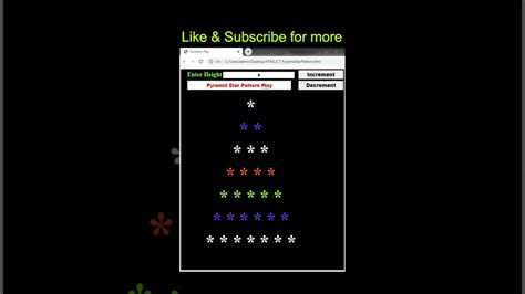 HTML CSS And JavaScript Code To Print Pyramid Star Pattern Shorts