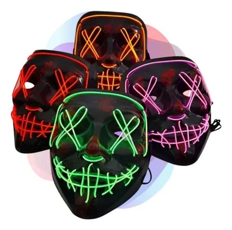 M Scara Led Neon Halloween Balada Festa Terror Cosplay Parcelamento