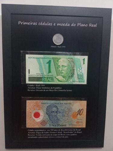 Quadro C Dula Reais Plastico Nota Real E Moeda Completo