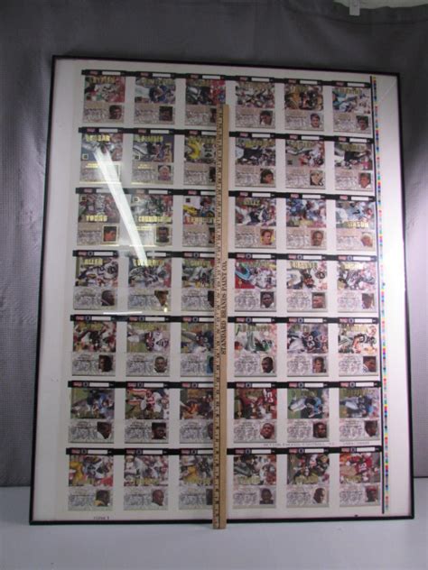 Lot Detail Framed Sheet Of Uncut Football Cards