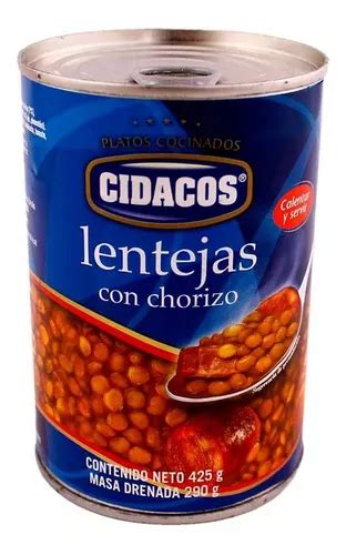 Lentejas Cidacos Con Chorizo 425g MercadoLibre