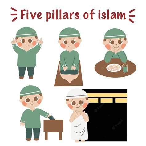 Premium Vector Five Pillars Of Islam Element Vector