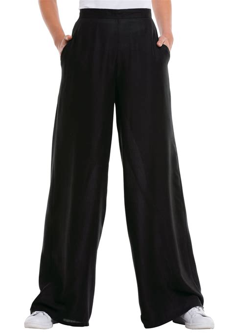 Wide Leg Soft Pants By Ellos Womens Plus Size Clothing Plus Size