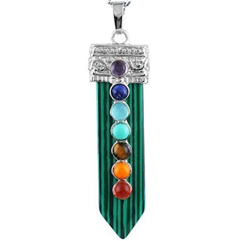 SUNYIK Malachite 7 Chakra Gemstone Pendant