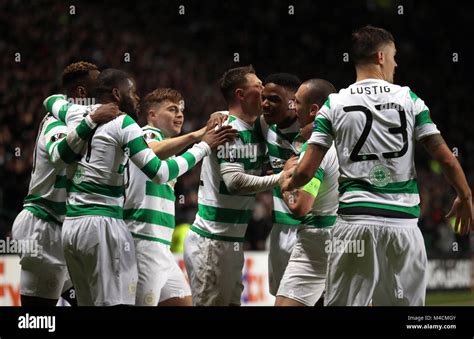 Celtic S Callum Mcgregor Centre Celebrates Scoring His Side S First