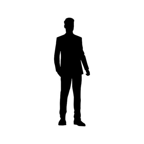 Premium Vector Man Vector Silhouette Of A In A Business Suit Standing Black Color Isolated On