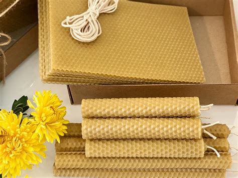 Natural Beeswax Candle Making Kit Sheets Of Beeswax Etsy