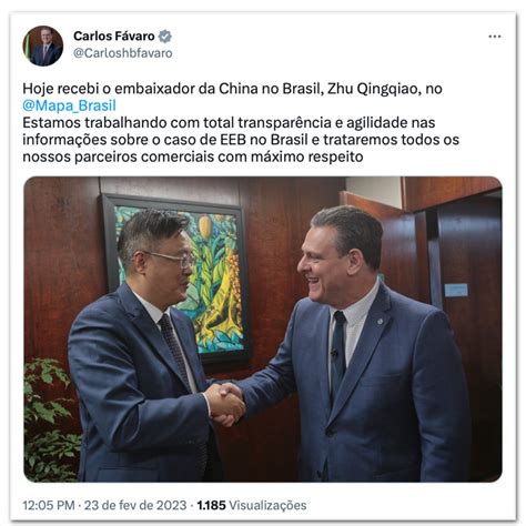 Ministro Da Agricultura Reúne Se Com Embaixador Da China