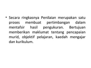 Definisi Dan Contoh Pentaksiran Pentafsiran Penilaian Pengukuran Dan