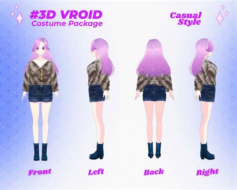 Vroid Clothing Pack Vroid Outfit Cosplay Costume Vroid Assets Casual