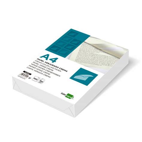 Papel verjurado liderpapel tamaño A4 120g m2 crema paquete de 100 31911