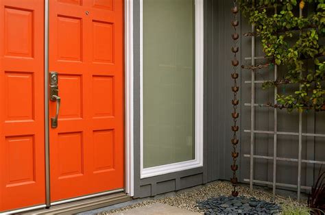 orange paint color  front door  autumn allen blog