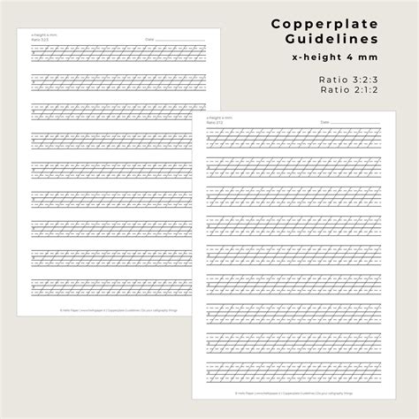 Free Printable Copperplate Guidelines 4 Mm Hello Paper