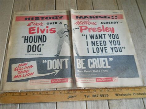 Original 1956 Elvis Presley Billboard Magazine 2 Page Advertisement Rca