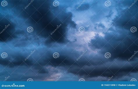 Dark Storm Clouds In The Sky Before The Rain Stock Photo Image Of