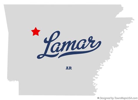 Map of Lamar, Johnson County, AR, Arkansas