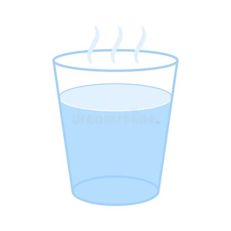 Hot Water In Glass With Steam High Temperature Of Water Drink Gaseous State Vapor From Warm