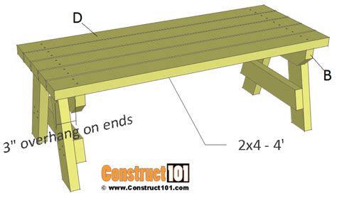 Simple 2x4 Garden Bench Plans - Free PDF Download - Construct101