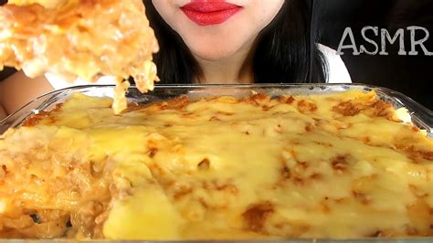 ASMR CHEESY CREAMY LASAGNA EATING SOUNDS NO TALKING HUNGRY ANNE